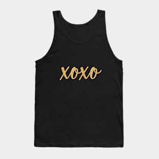 XOXO, hugs and kisses, gold glitter Tank Top